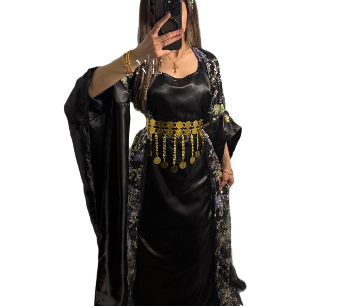 Purple and Black Embroidery Kurdish Clothes Collection