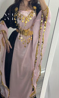 Blush pink chiffon Kurdish Gown (Jili Kurdi)