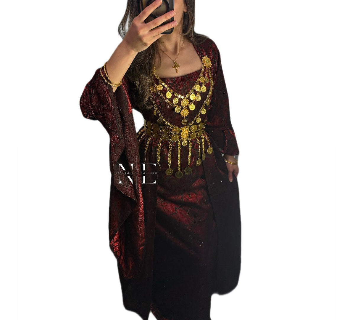 Deep Burgundy Kurdish Clothes
