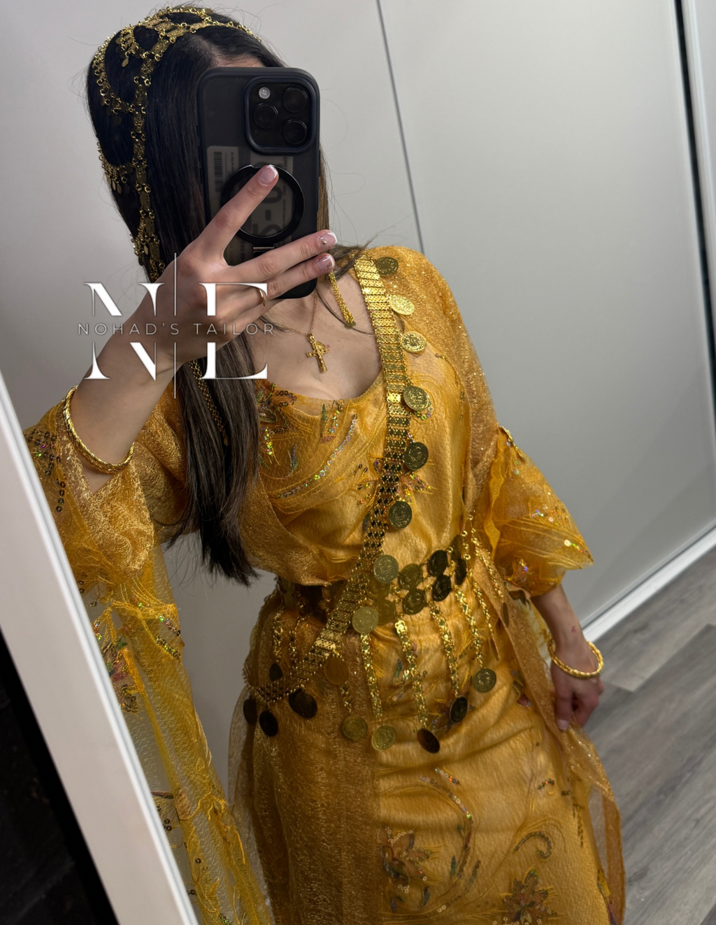 Gold/Yellow Shimmer Kurdish Gown (Jilli Kurdi)