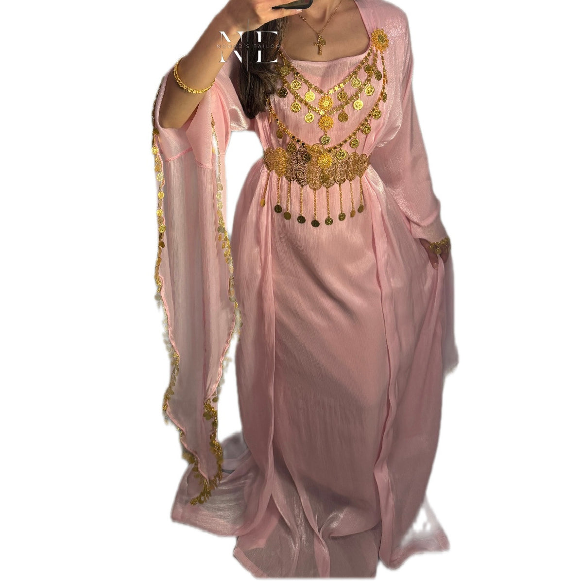 Pink Chiffon and Black Velvet Kurdish Collection