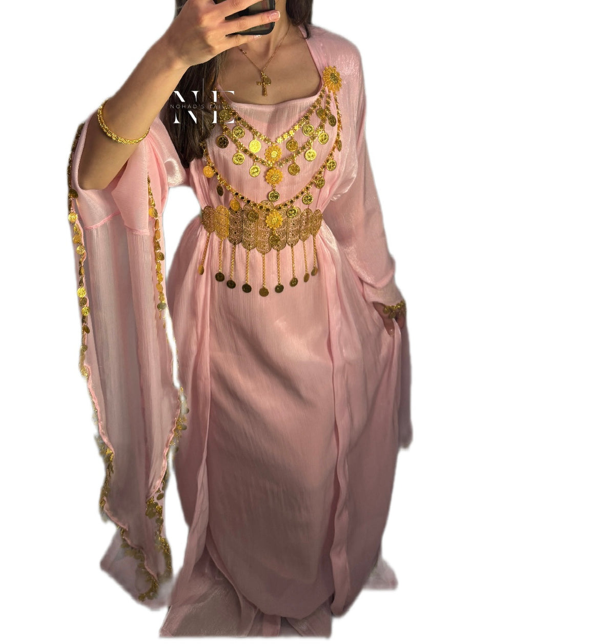 Pink Chiffon and Black Velvet Kurdish Collection