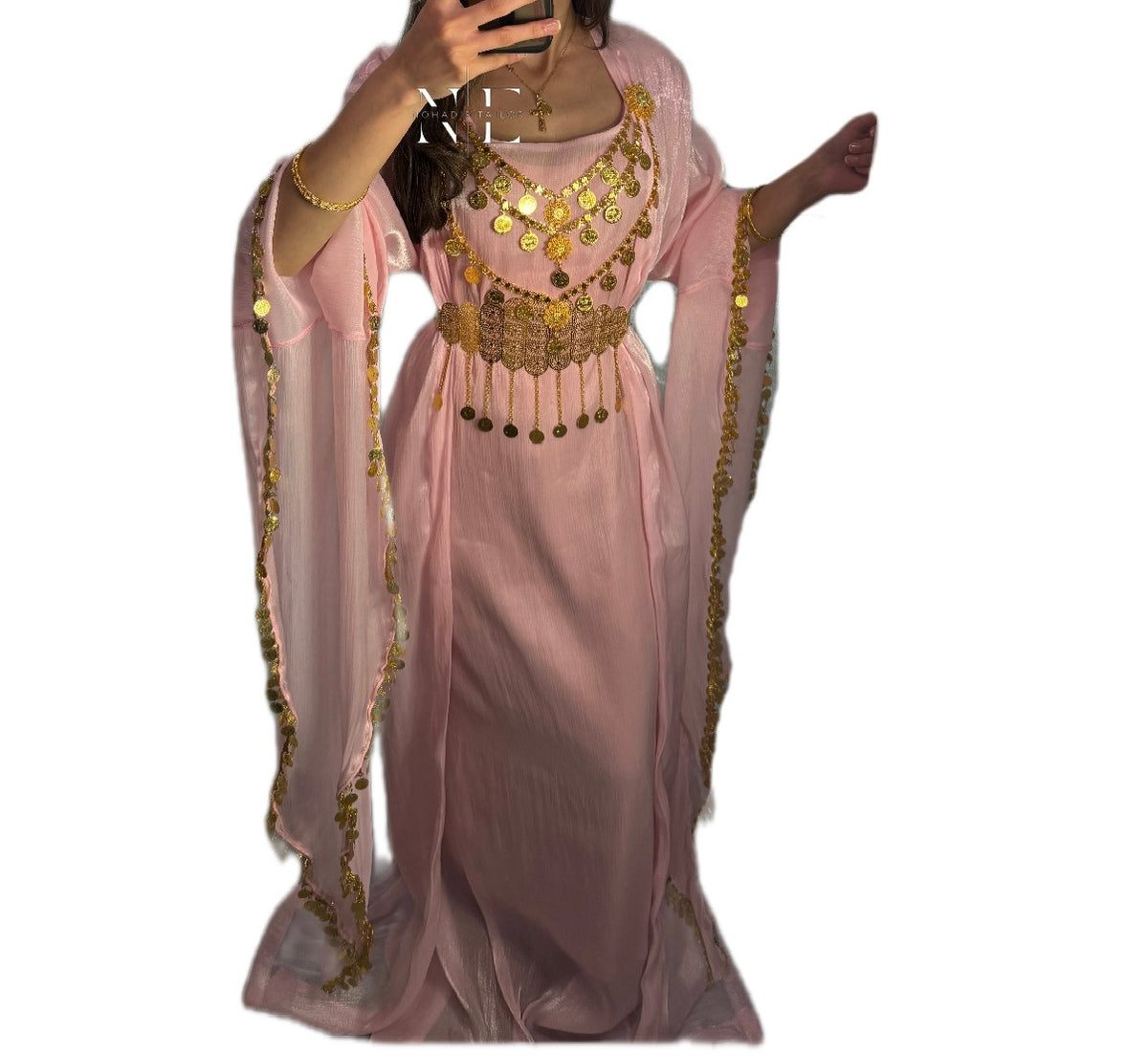 Pink Chiffon and Black Velvet Kurdish Collection